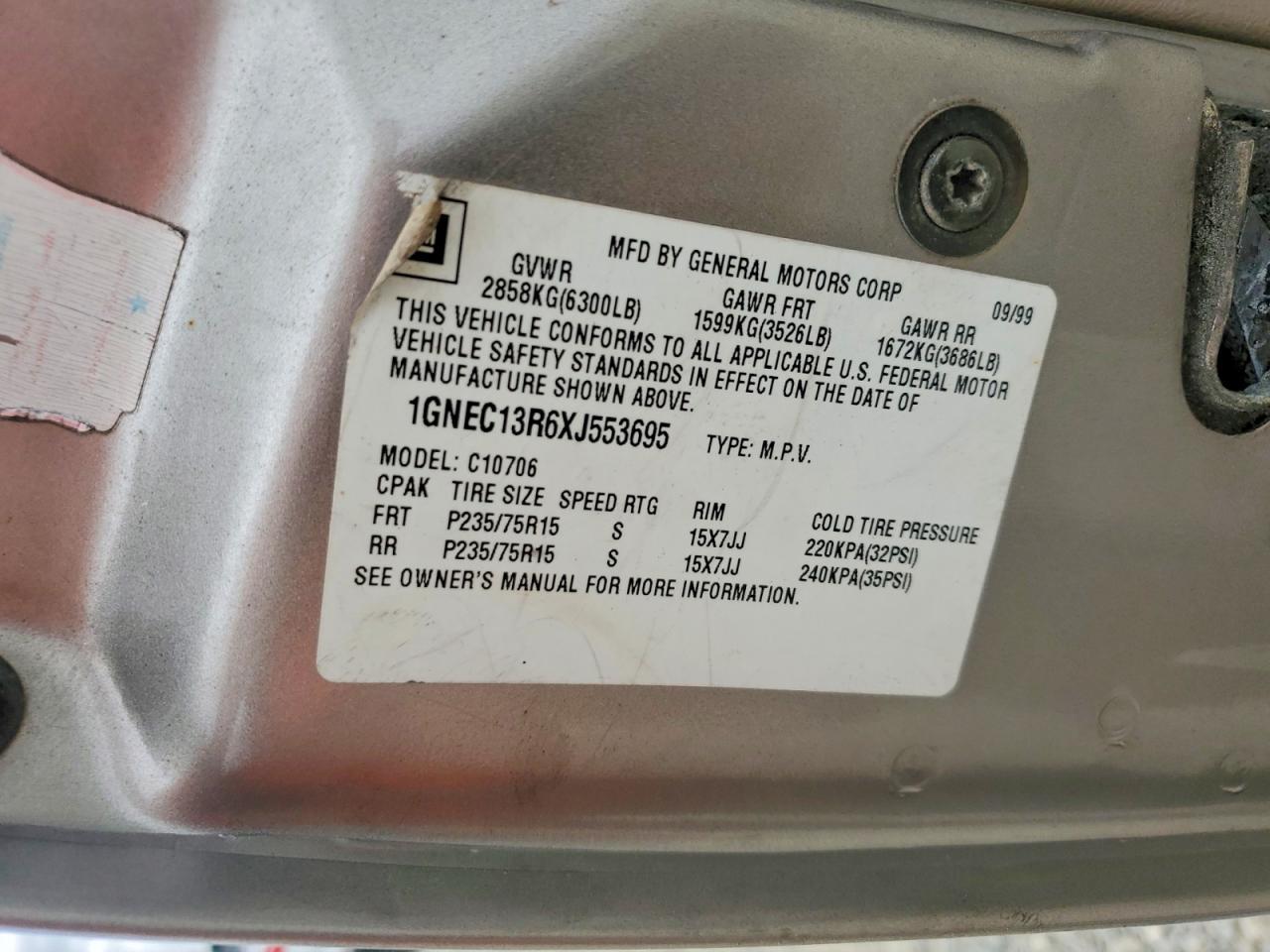 1999 Chevrolet Tahoe C1500