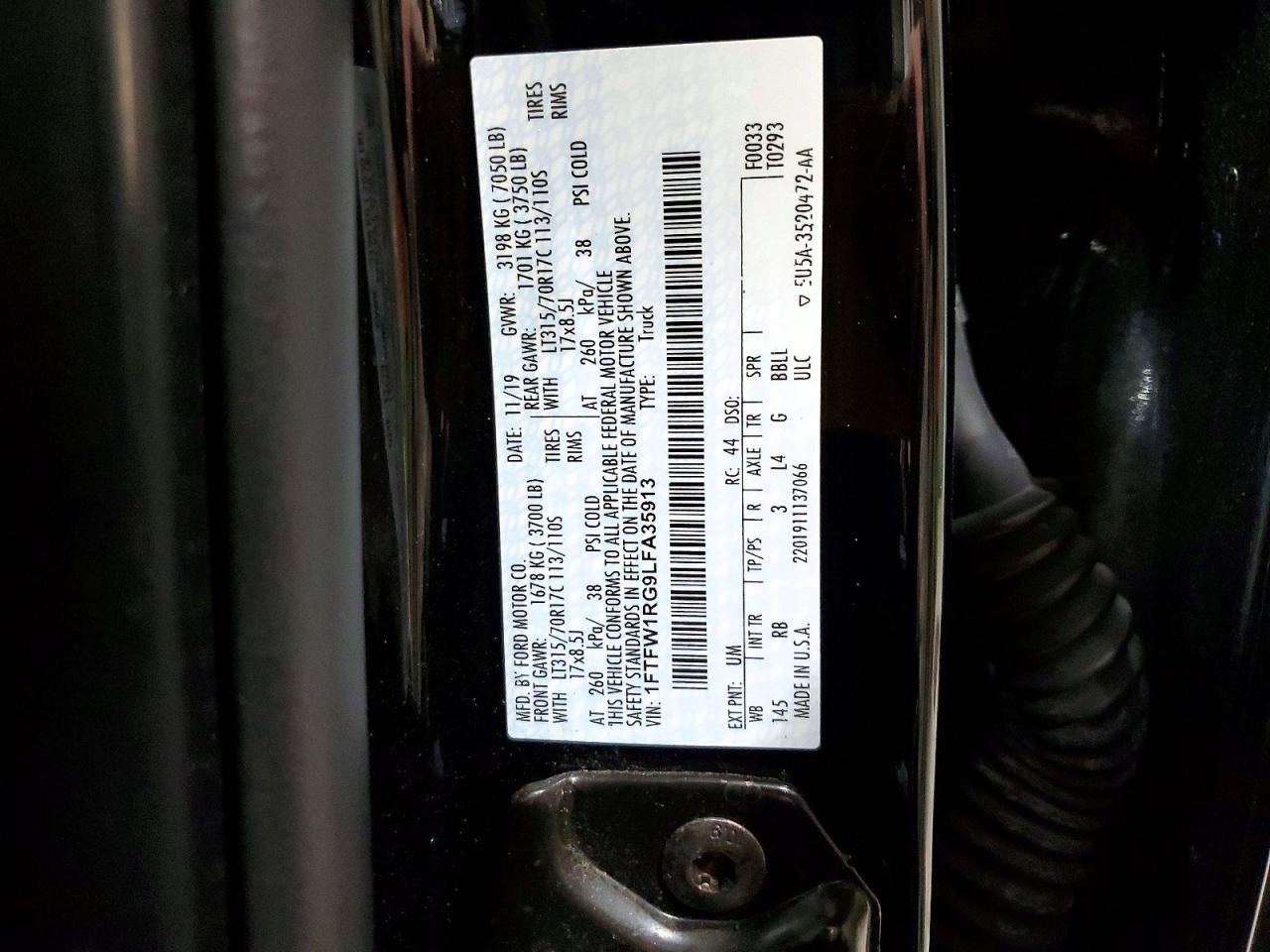 2020 Ford F150 Raptor