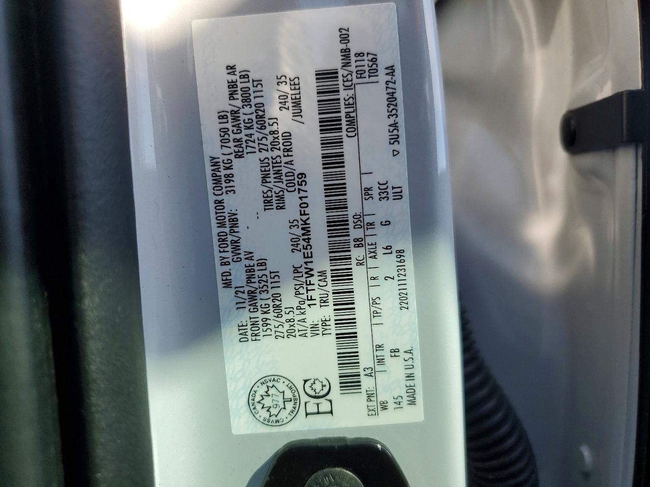 2021 Ford F150 Supercrew