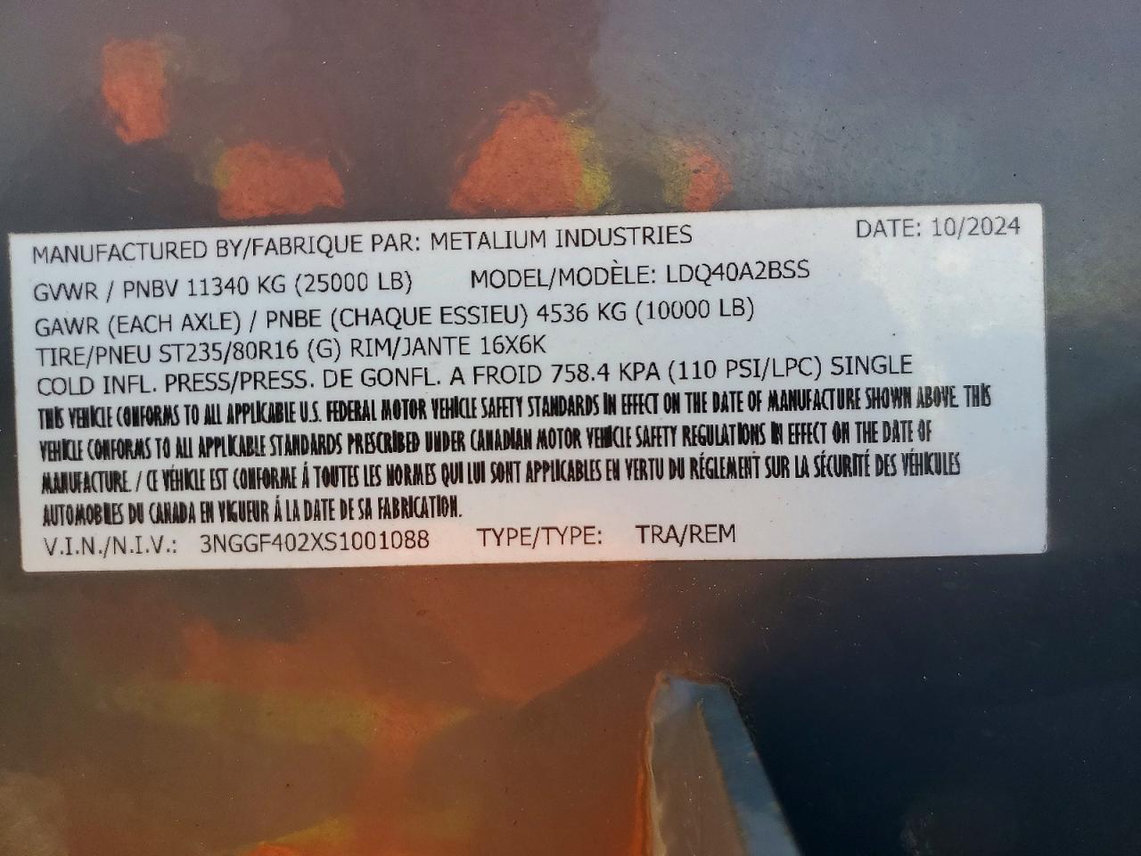 2025 Metalium LDQ40A2BSS Equipment Trailer