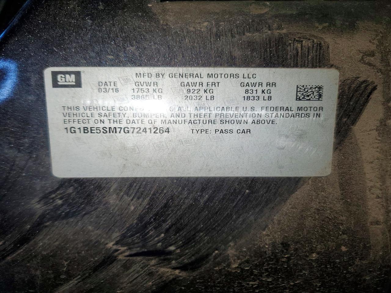 2016 Chevrolet Cruze lt