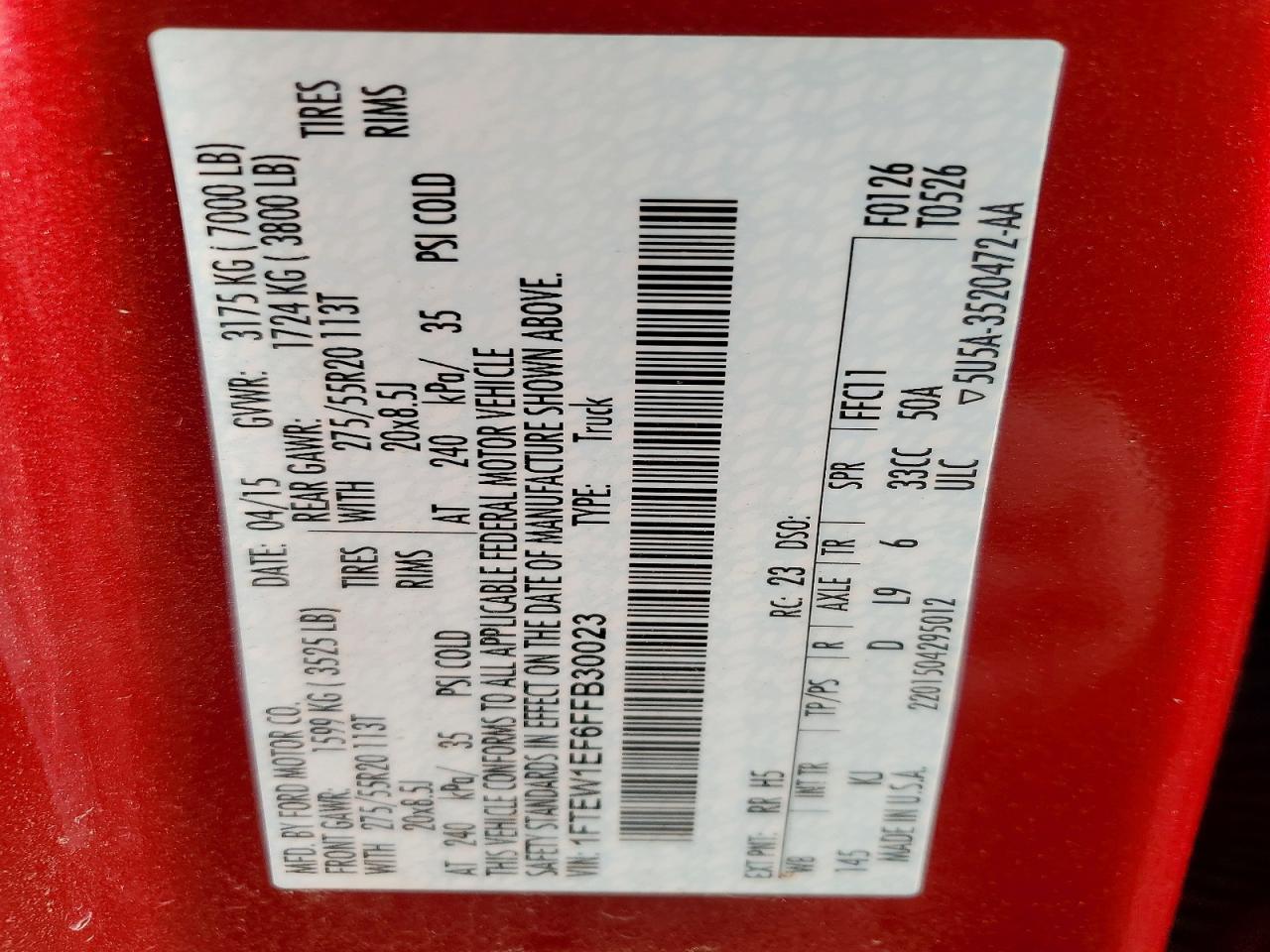 2015 Ford F150 Supercrew