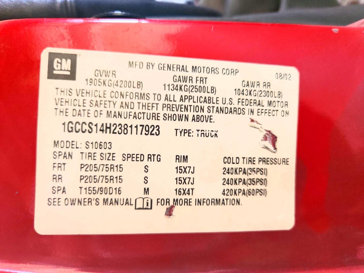 2003 Chevrolet S Truck S10
