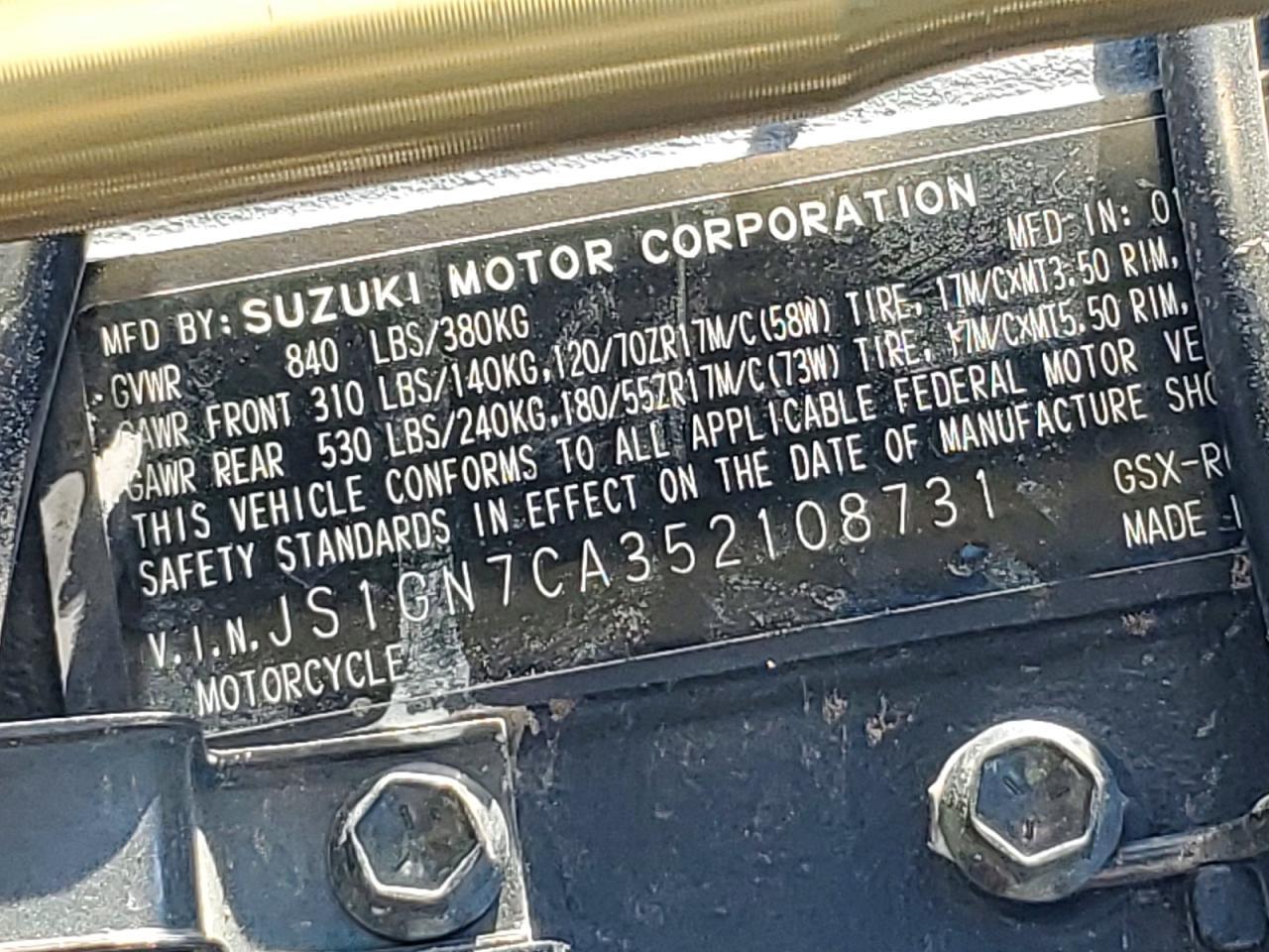 2005 Suzuki GSX-R600 K