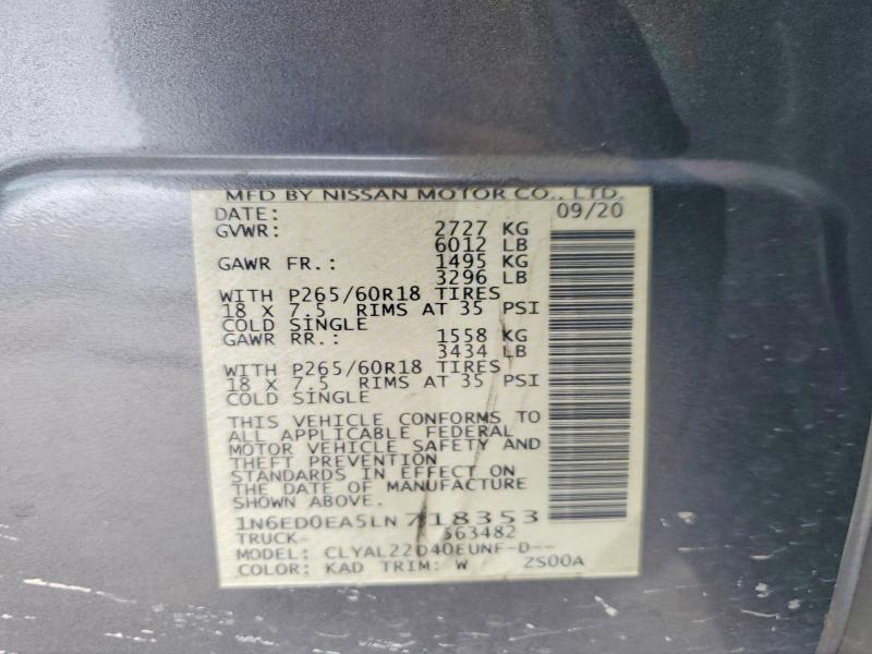 2020 Nissan Frontier sv