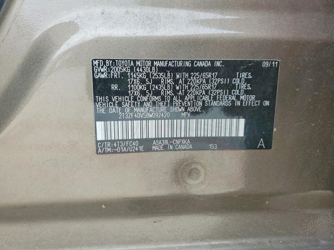 2011 Toyota Rav4 Base