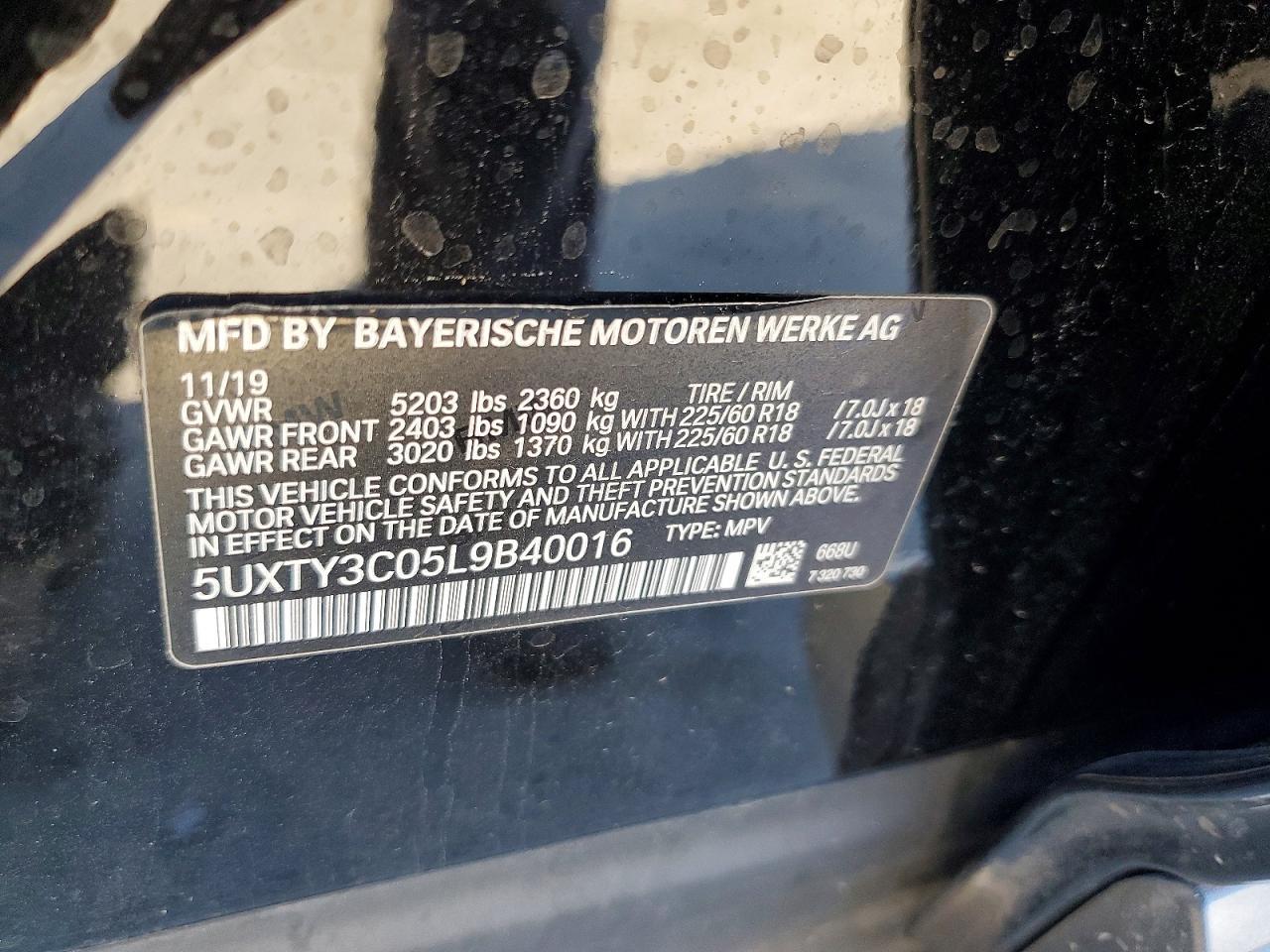2020 BMW X3 Sdrive30i