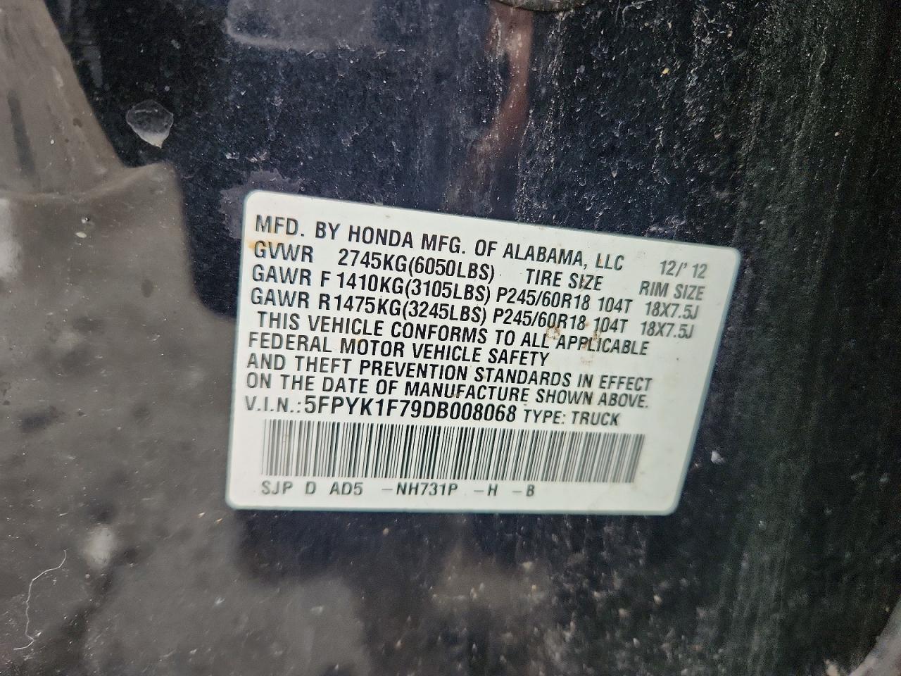 2013 Honda Ridgeline Sport