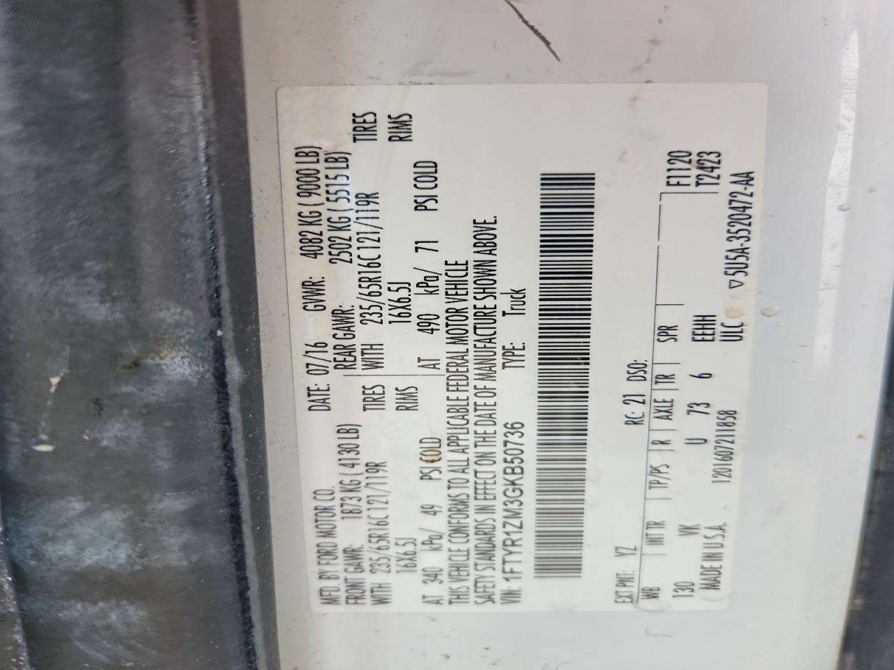 2016 Ford Transit T-250