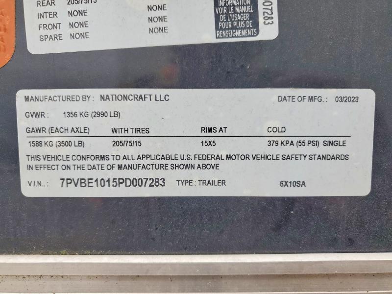 2023 Nationcraft 6X10SA Enclosed Cargo Trailer