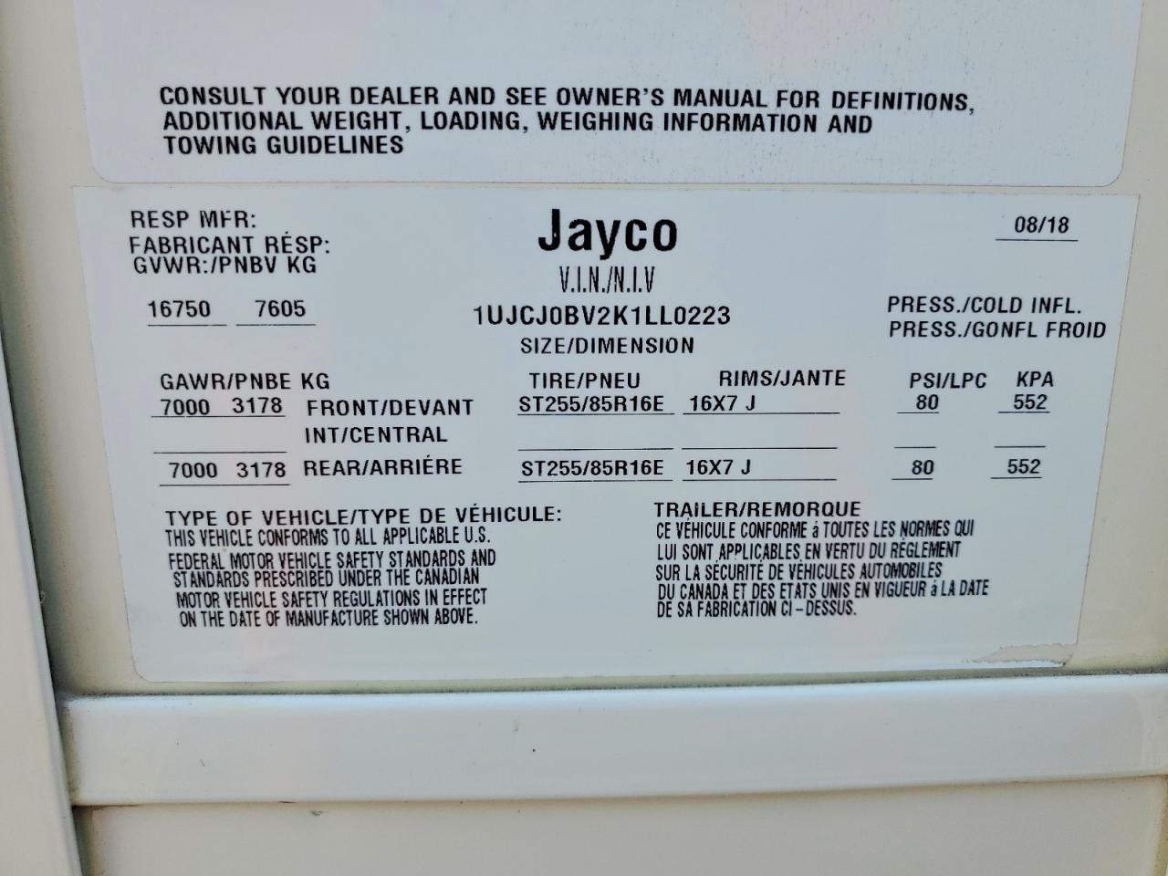 2019 Jayco Slide IN
