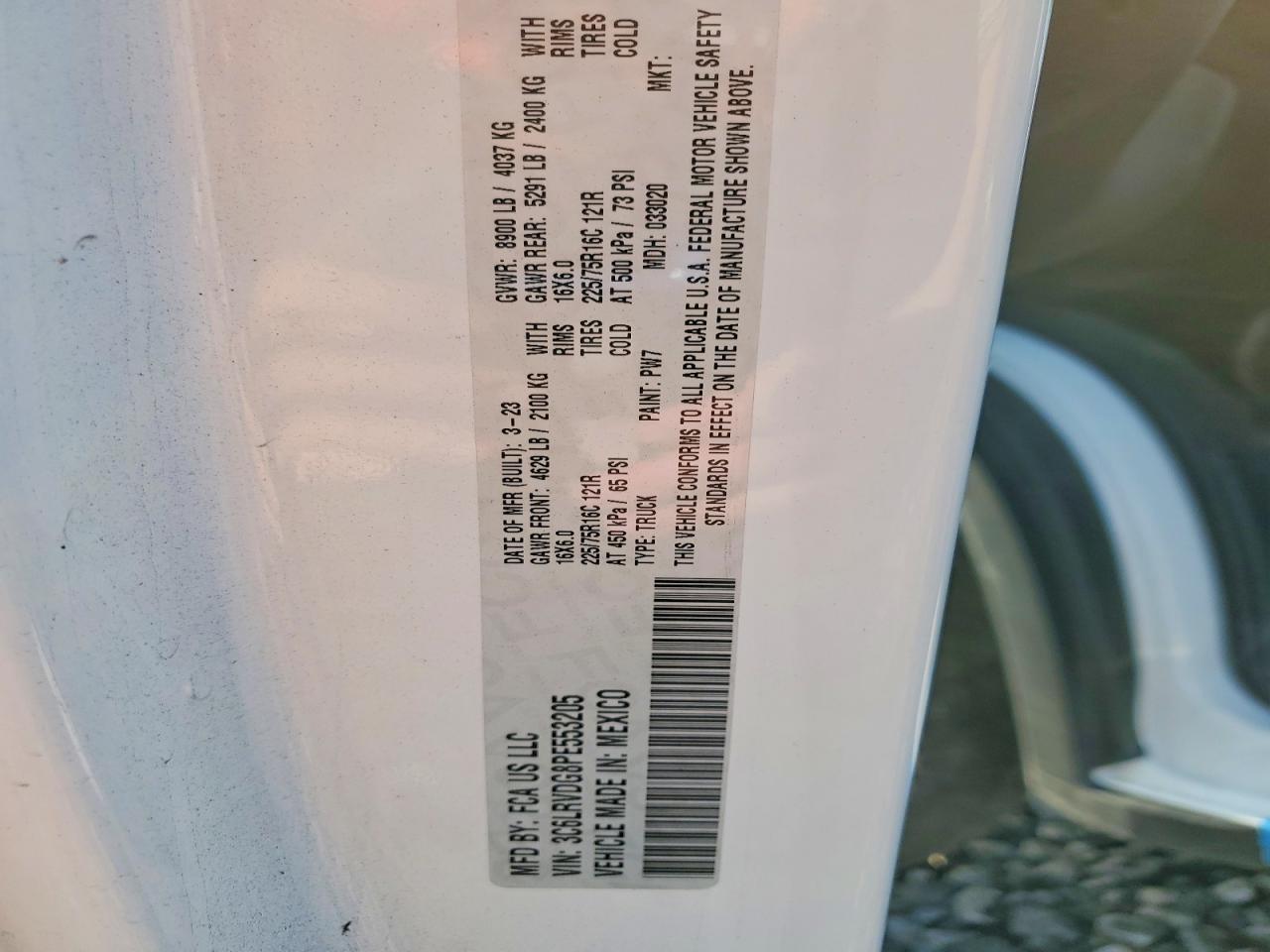 2023 Dodge Ram Promaster 2500 High Roof Delivery van