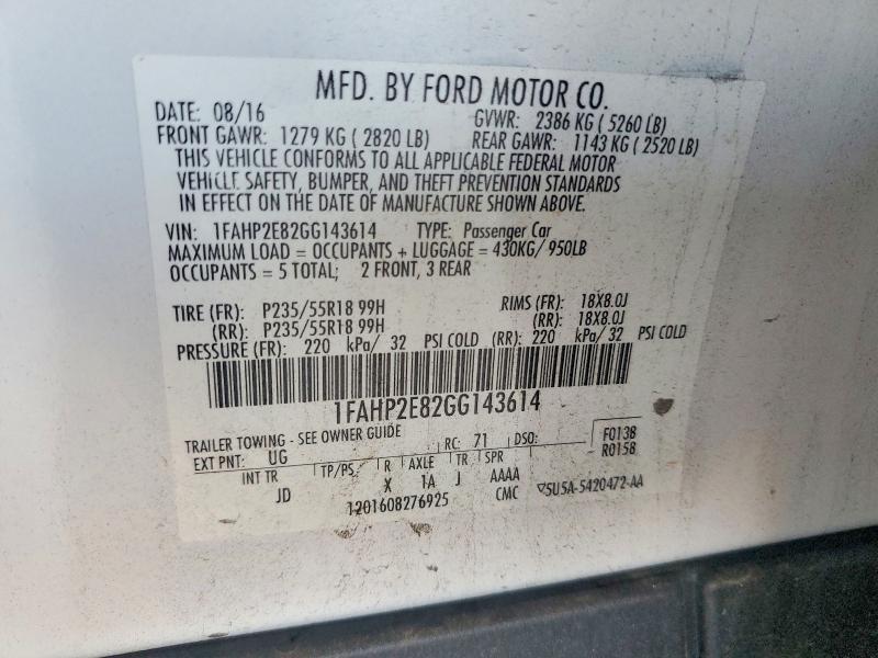 2016 Ford Taurus sel