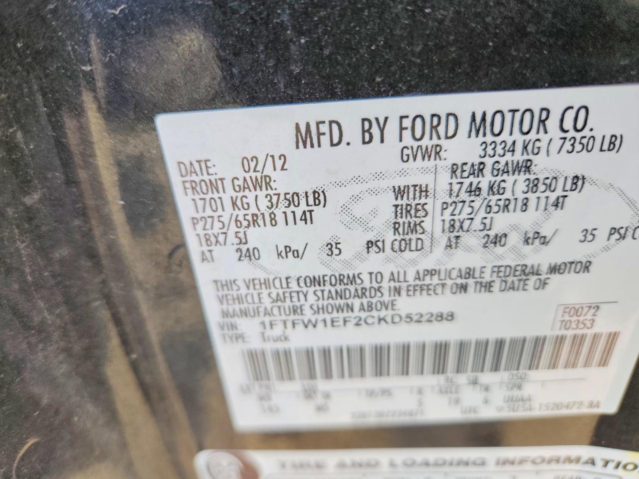 2012 Ford F150 Supercrew
