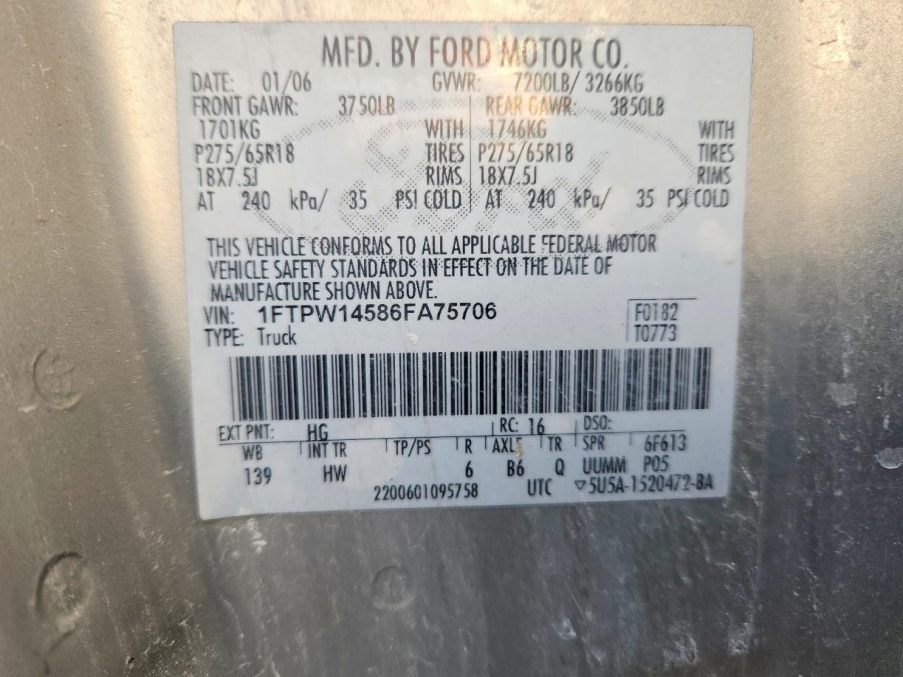 2006 Ford F150 Supercrew