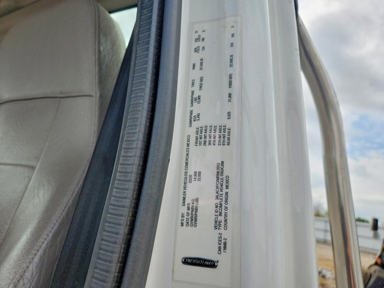 2021 Freigliner 2021 Freightliner Business Class M2 Truck Cab AND