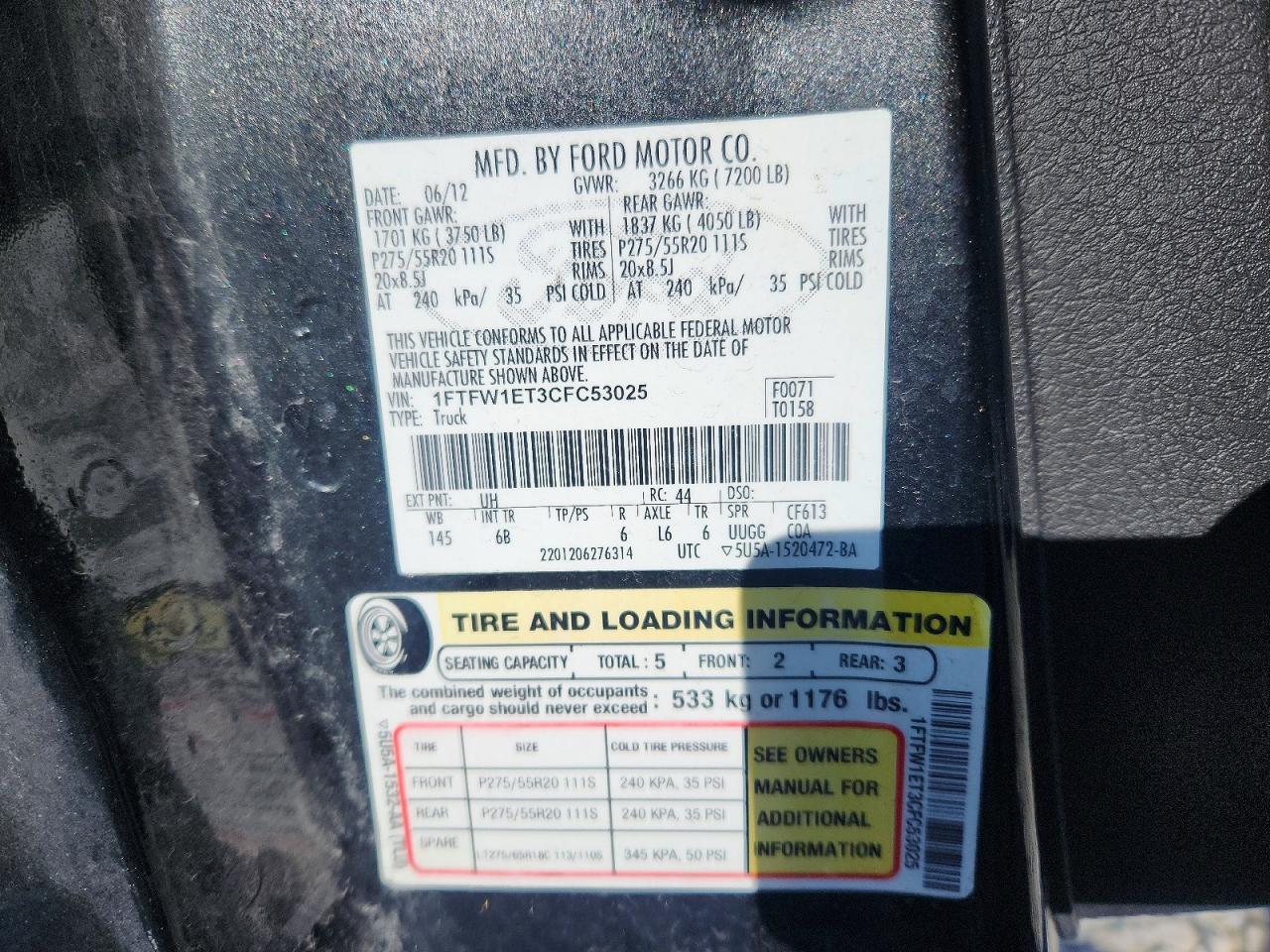 2012 Ford F150 Supercrew