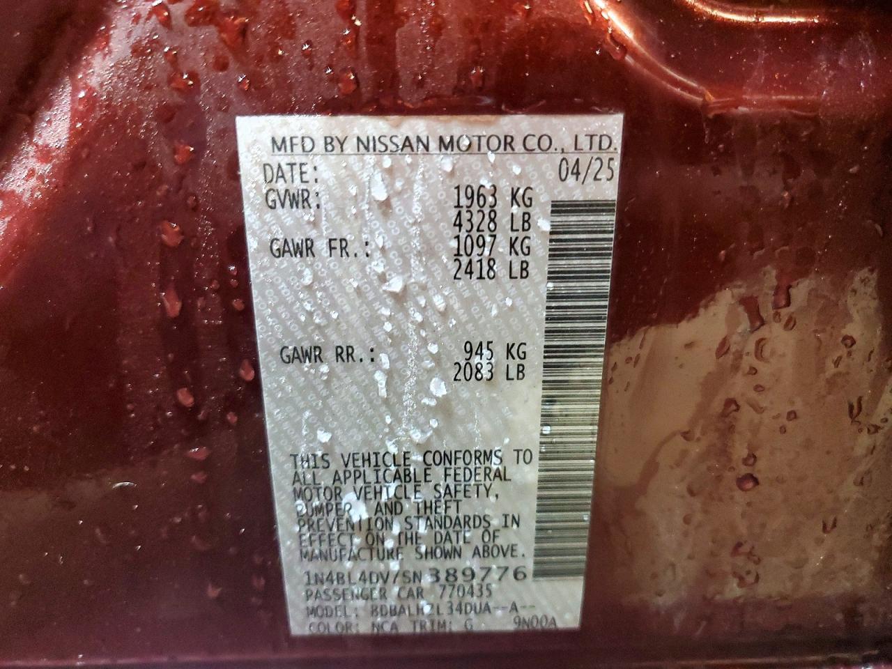 2025 Nissan Altima 2.5 sv