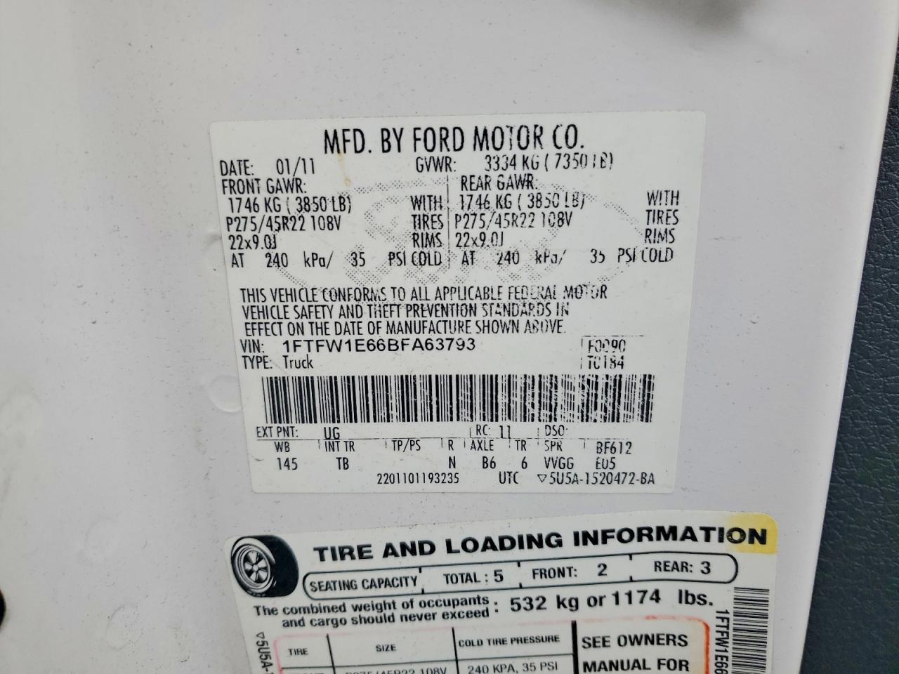 2011 Ford F150 Supercrew