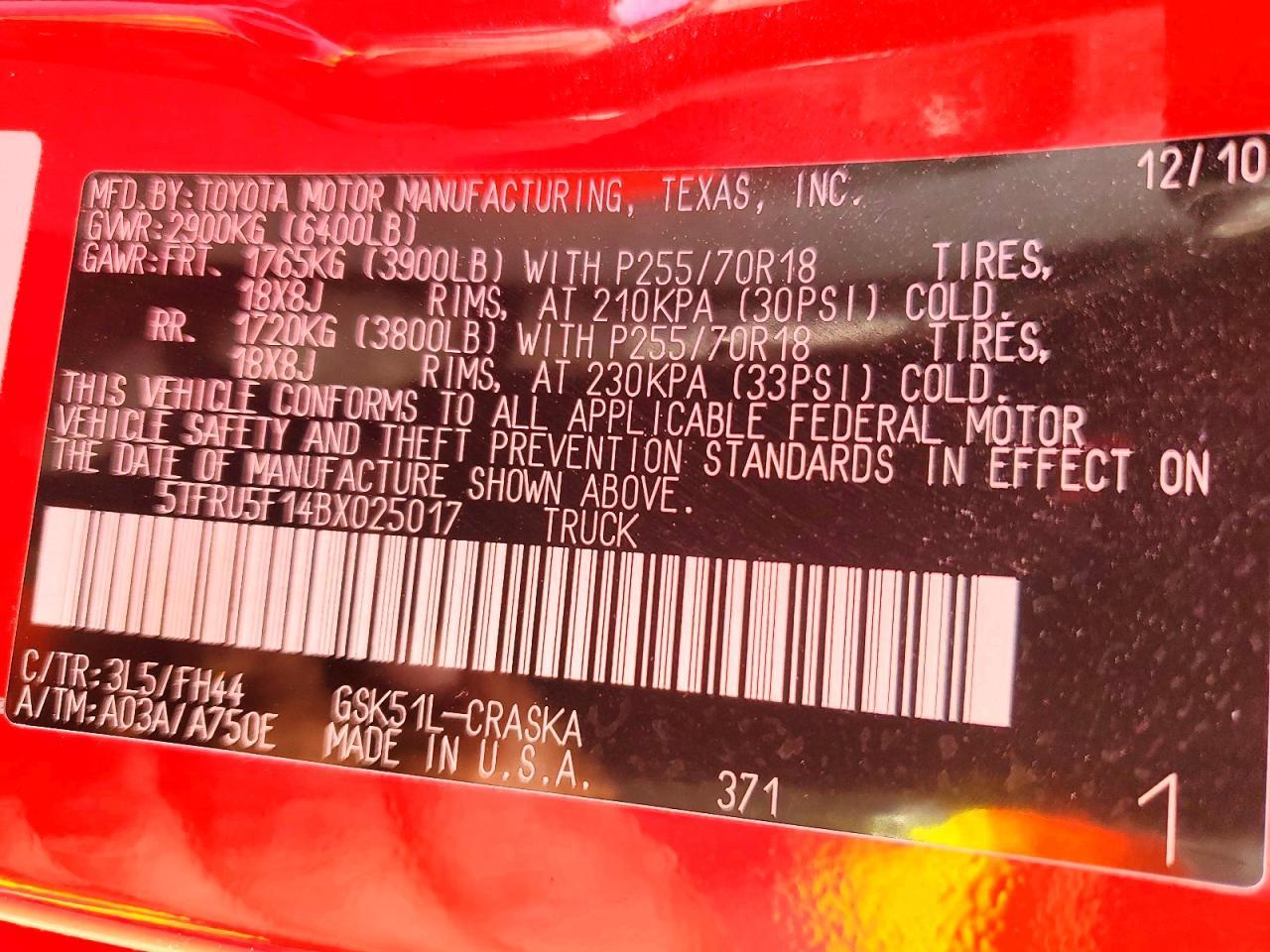 2011 Toyota Tundra Grade