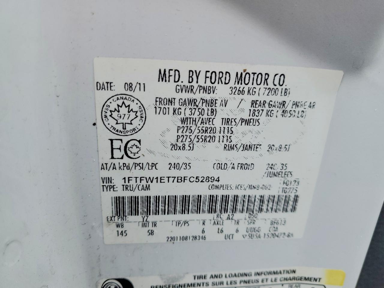 2011 Ford F150 Supercrew