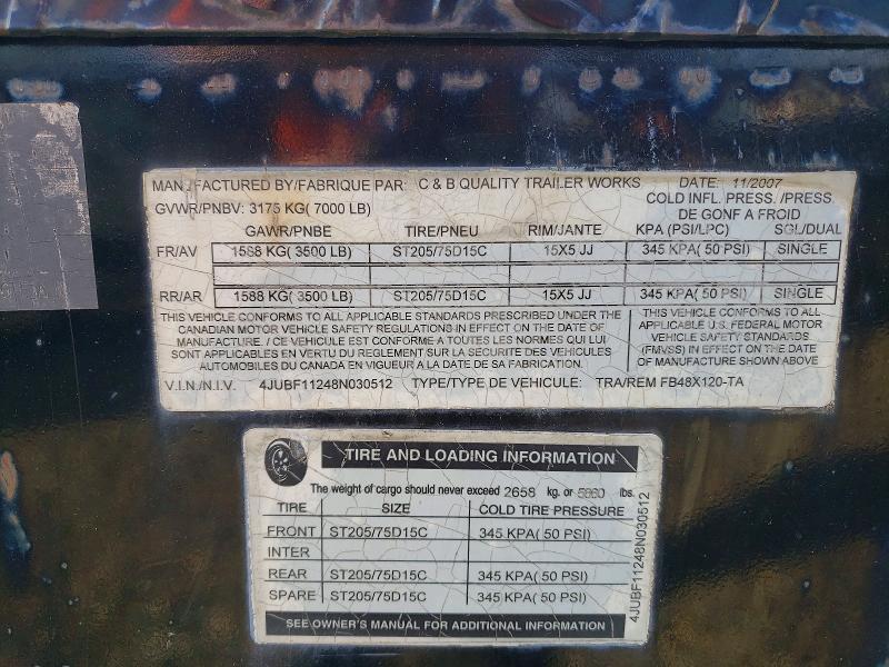 2008 C&B 2007 C&B Quality FB48X120-TA Generation