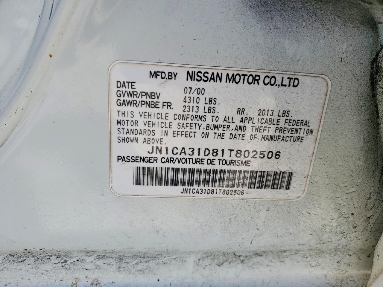 2001 Nissan Maxima gxe