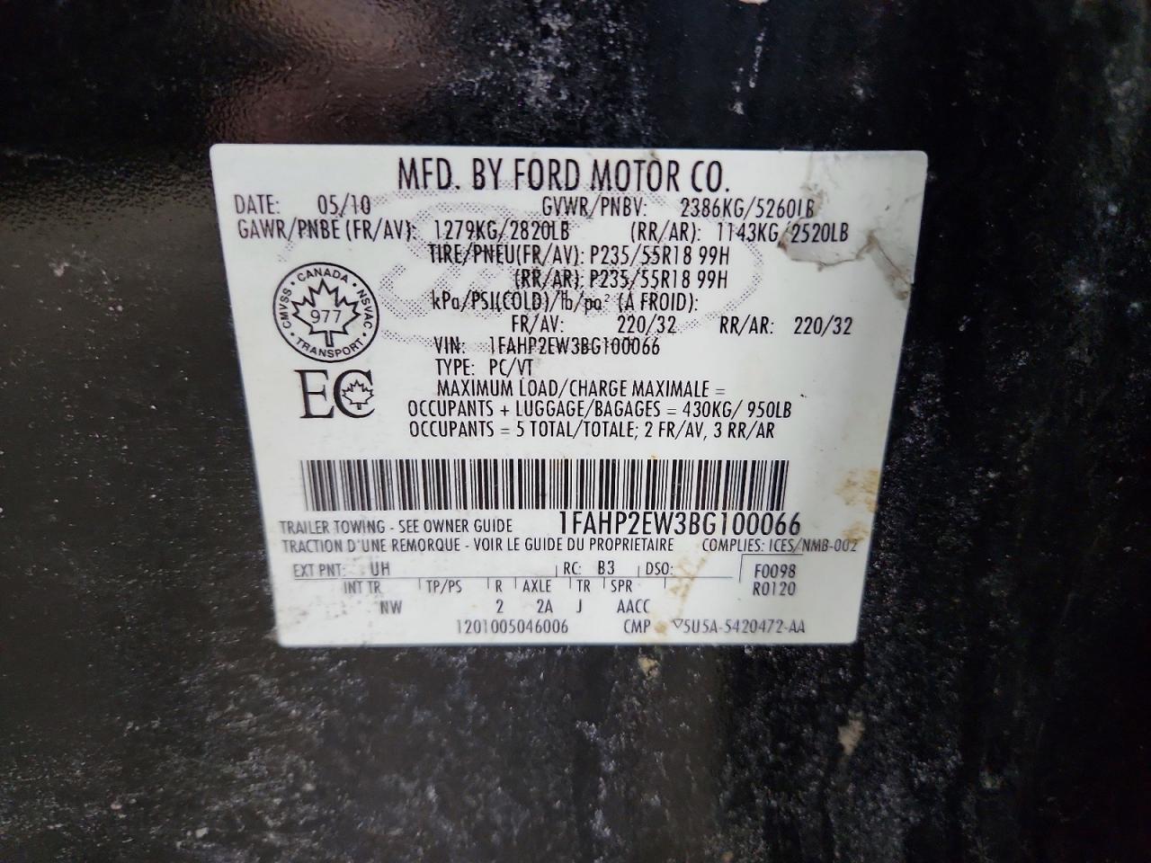 2011 Ford Taurus sel