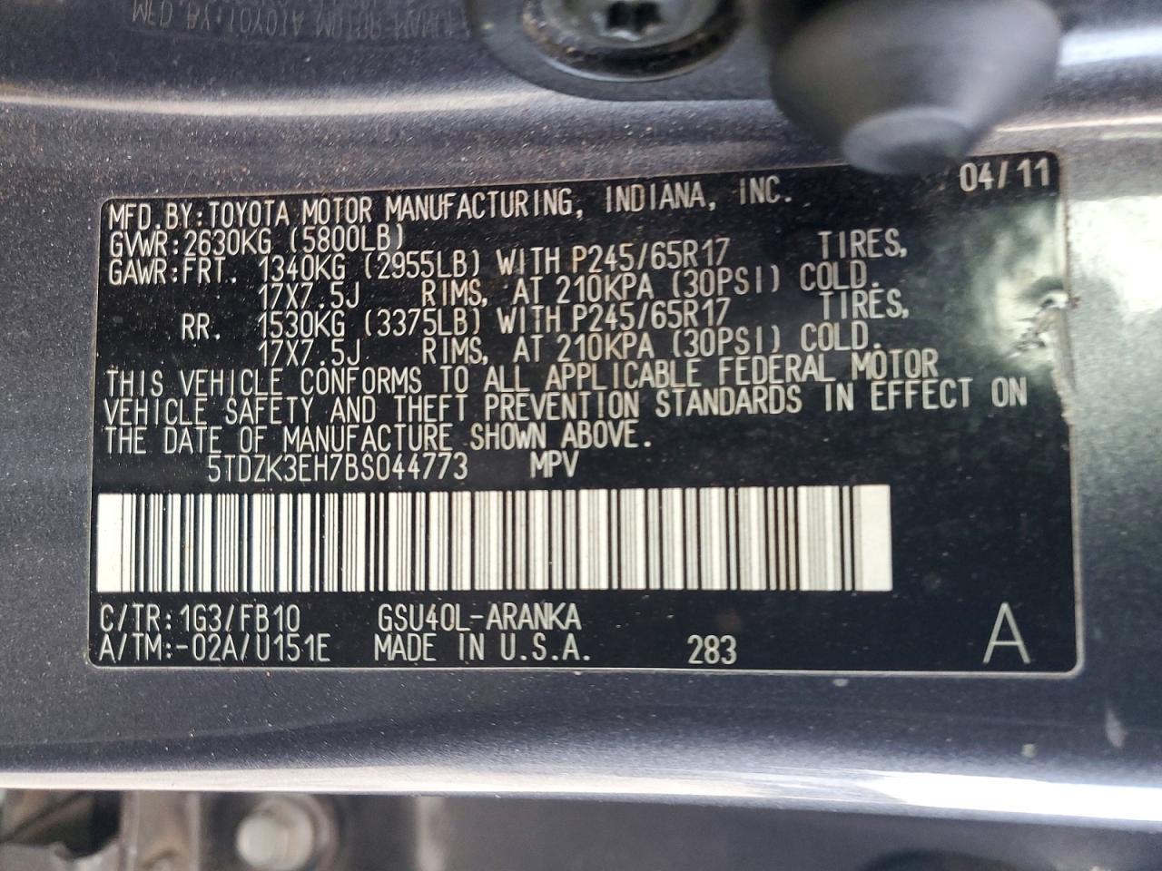 2011 Toyota Highlander Base