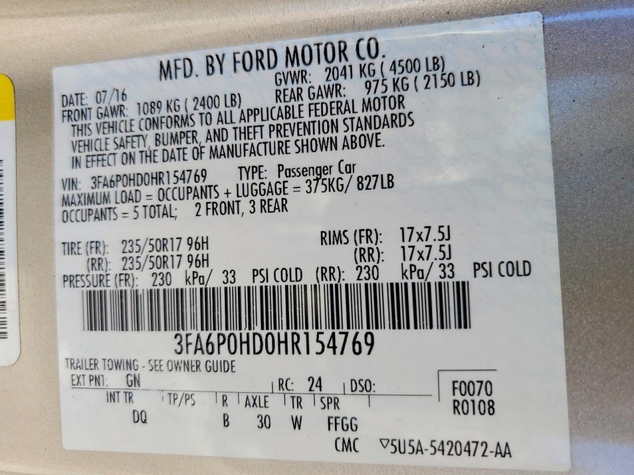 2017 Ford Fusion se