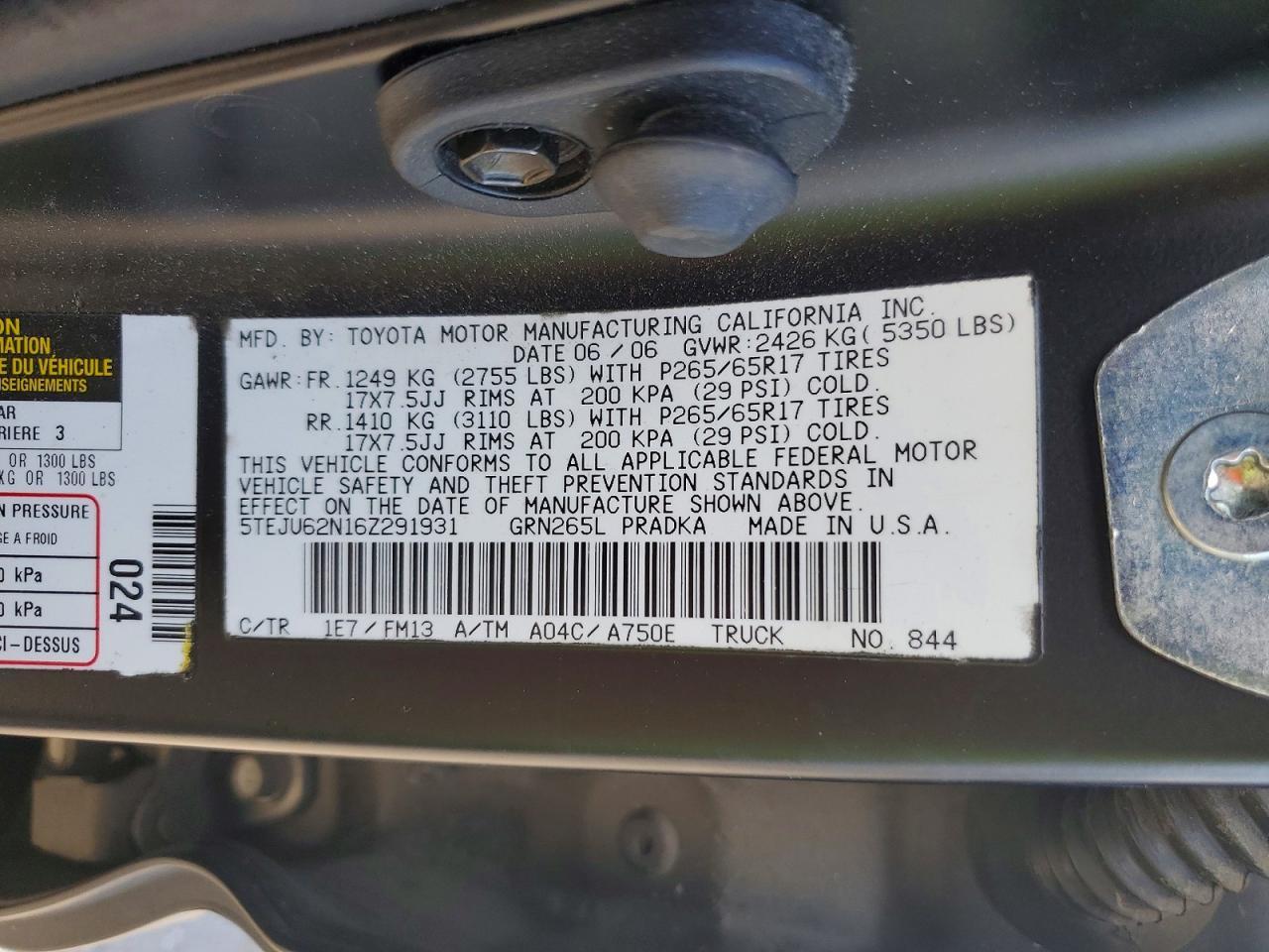 2006 Toyota Tacoma Prerunner V6