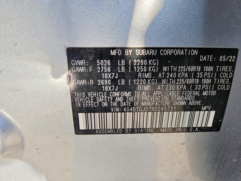 2022 Subaru Outback Onyx Edition xt