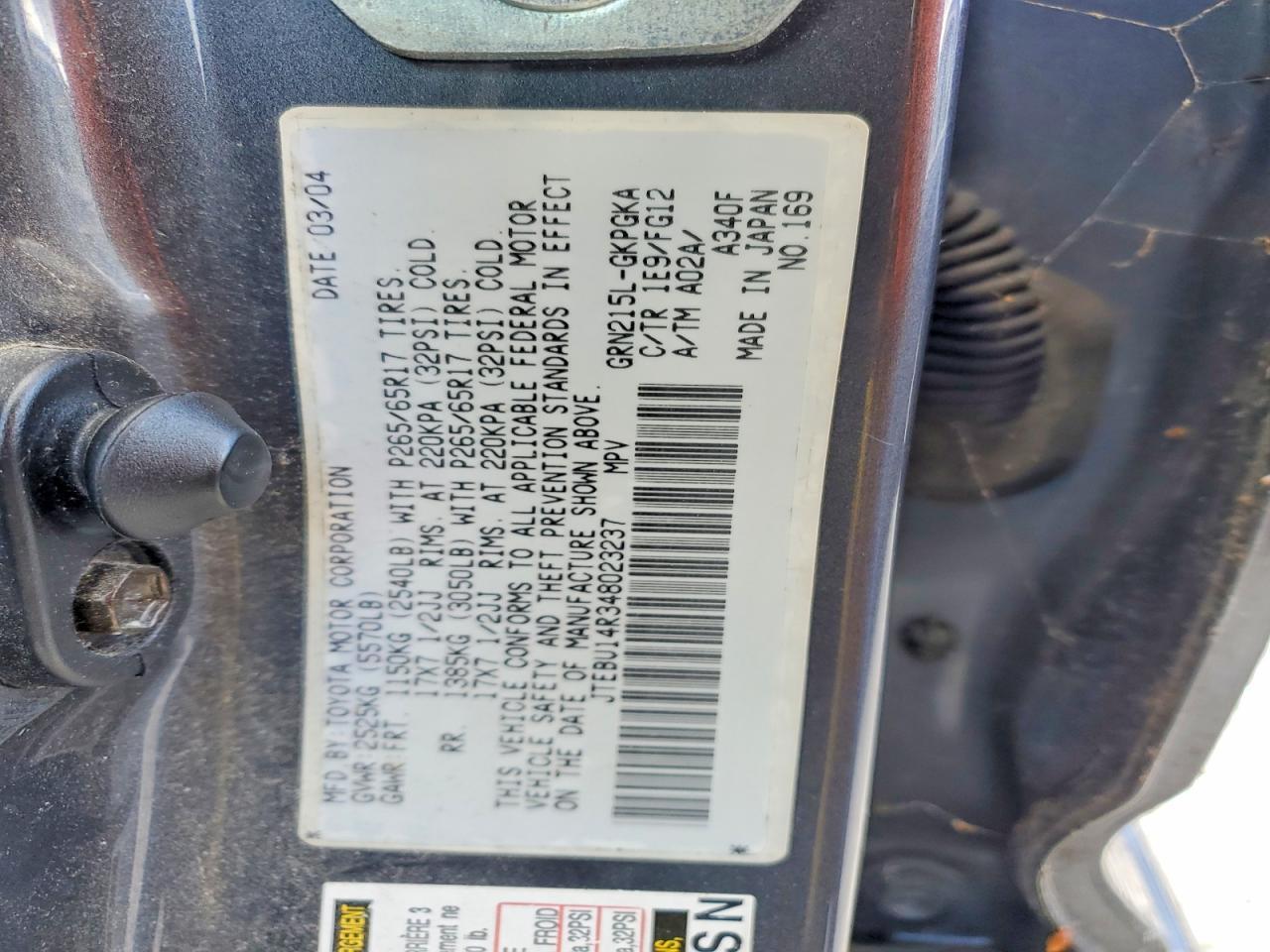 2004 Toyota 4runner SR5