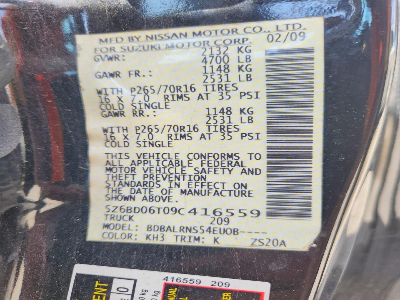 2009 Suzuki Equator Base