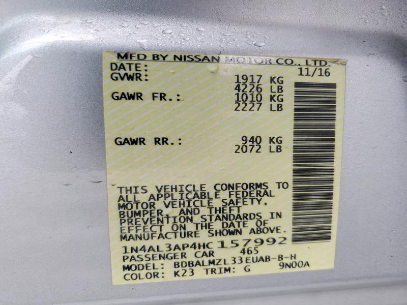 2017 Nissan Altima 2.5 sv