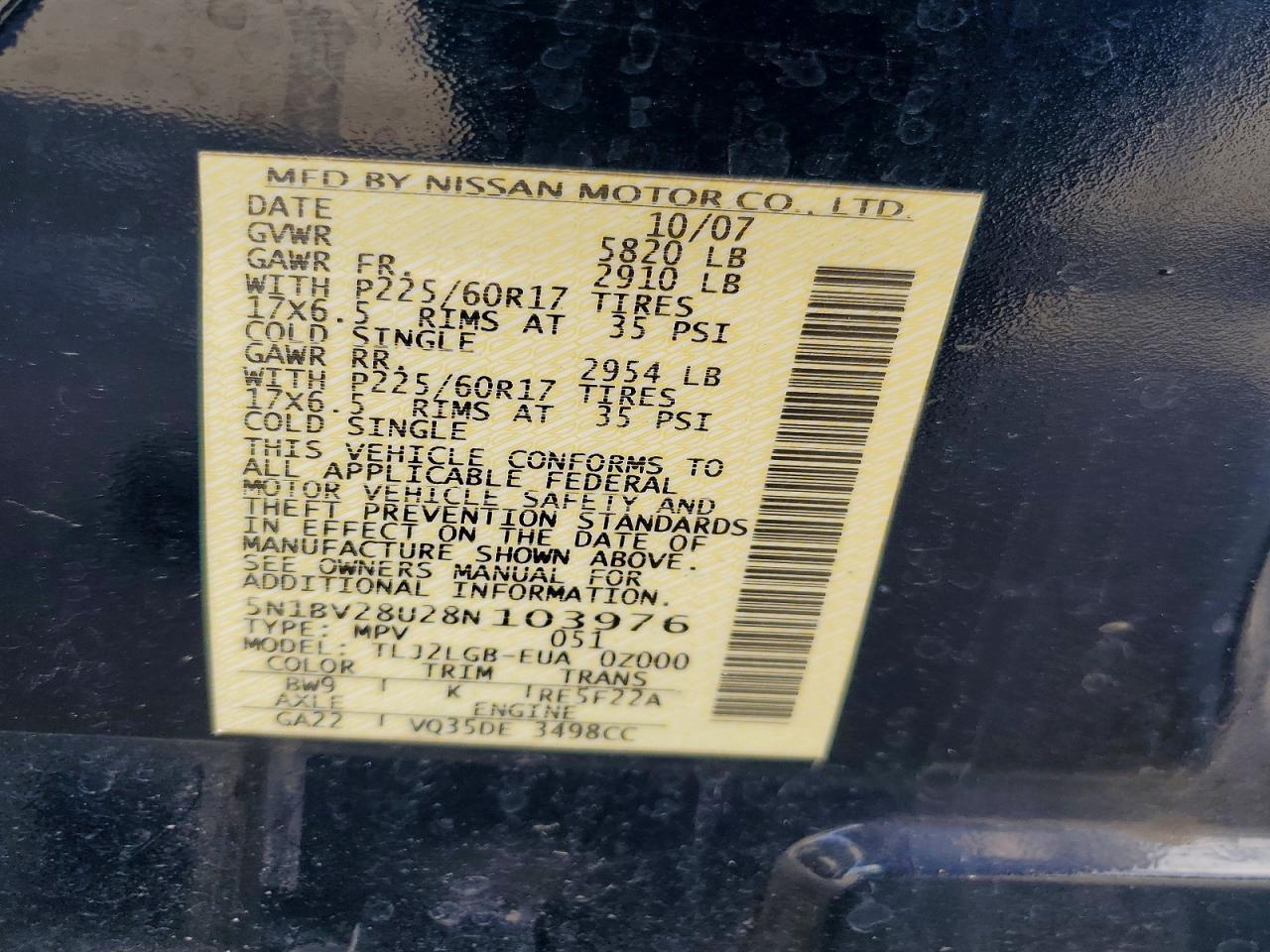 2008 Nissan Quest 3.5