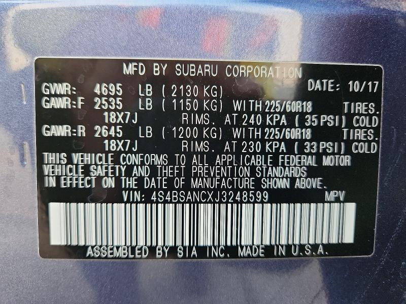 2018 Subaru Outback 2.5i Limited