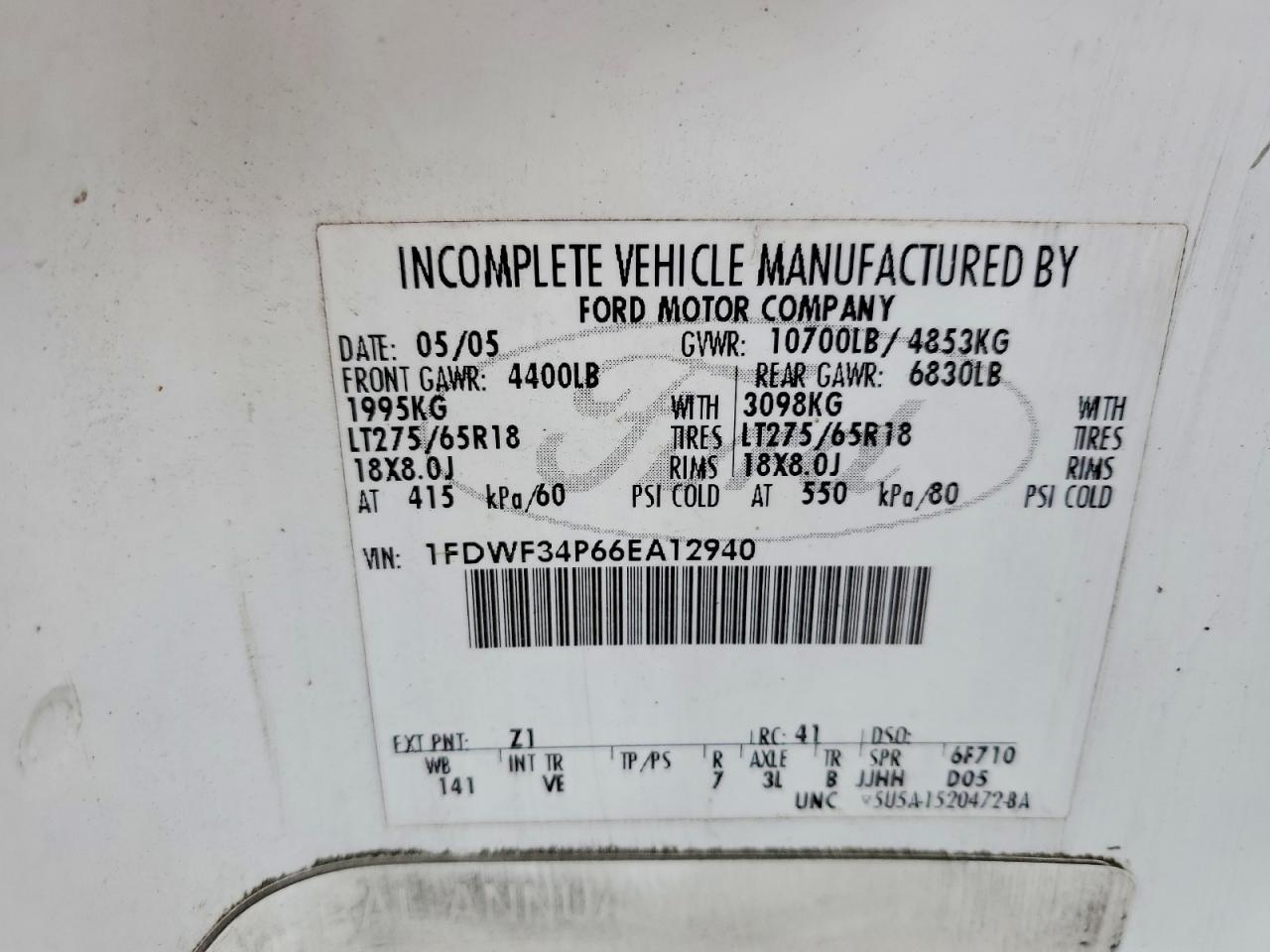 2006 Ford F350 Super Duty Utility / Service Truck