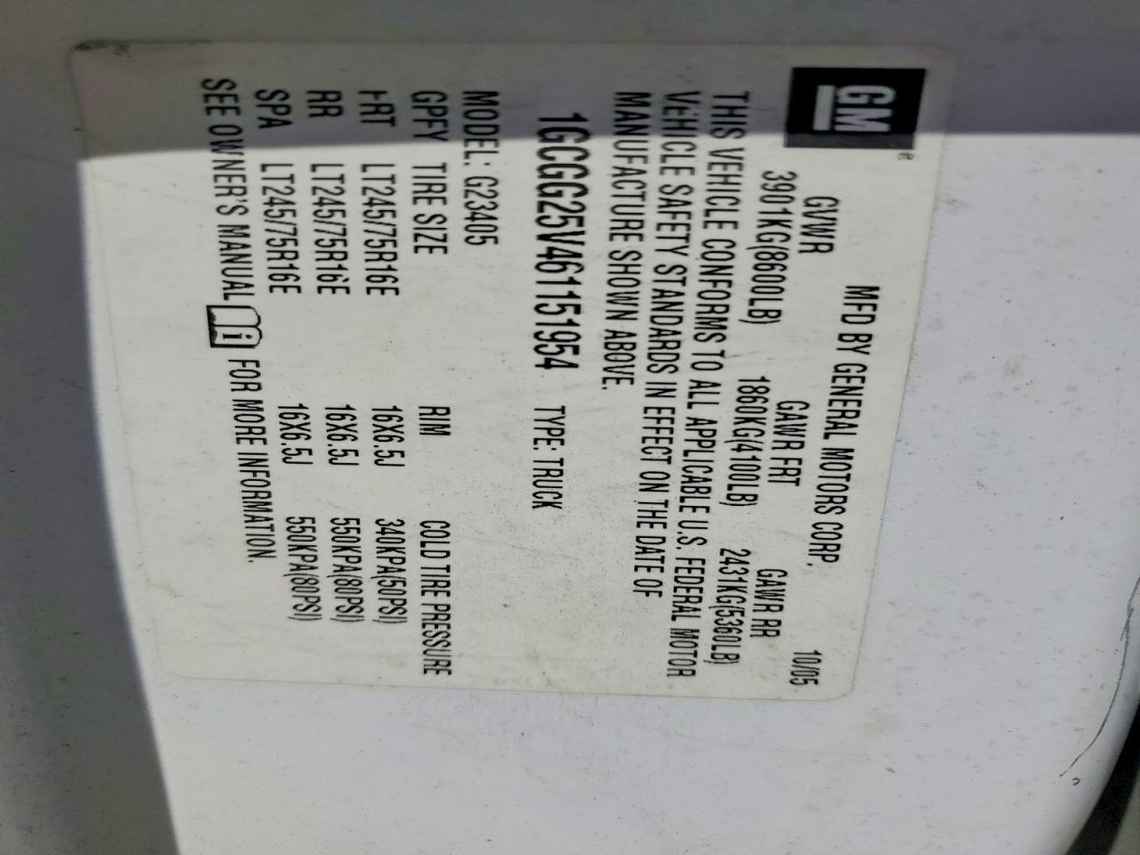 2006 Chev Express G2500