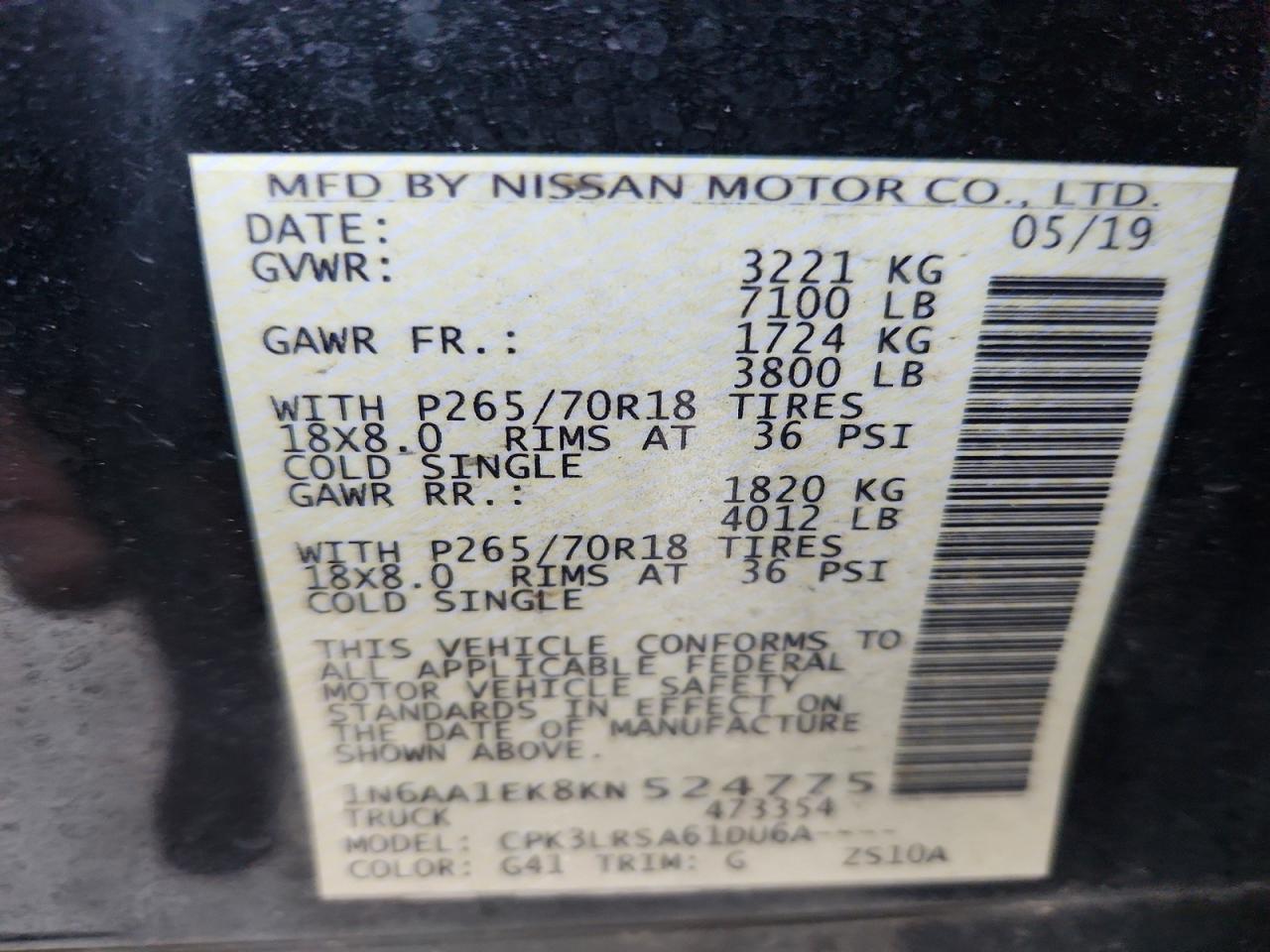 2019 Nissan Titan S