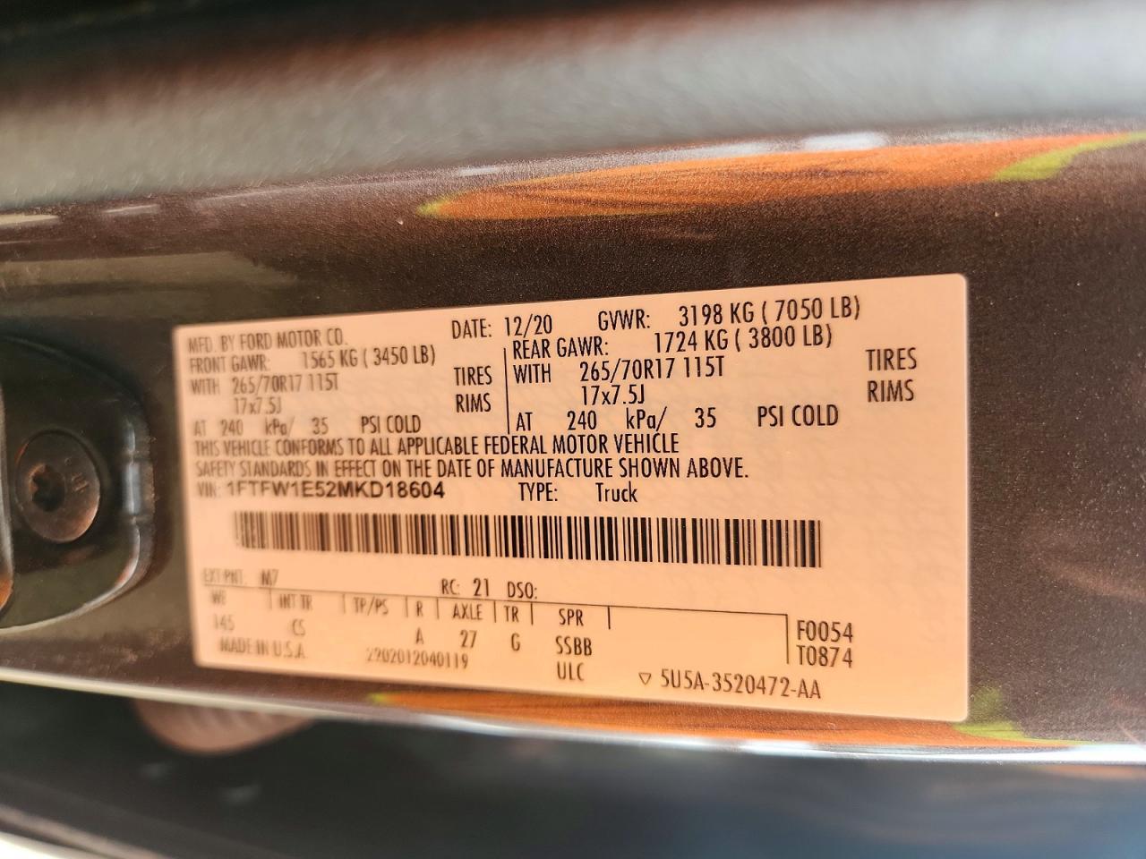 2021 Ford F150 Supercrew