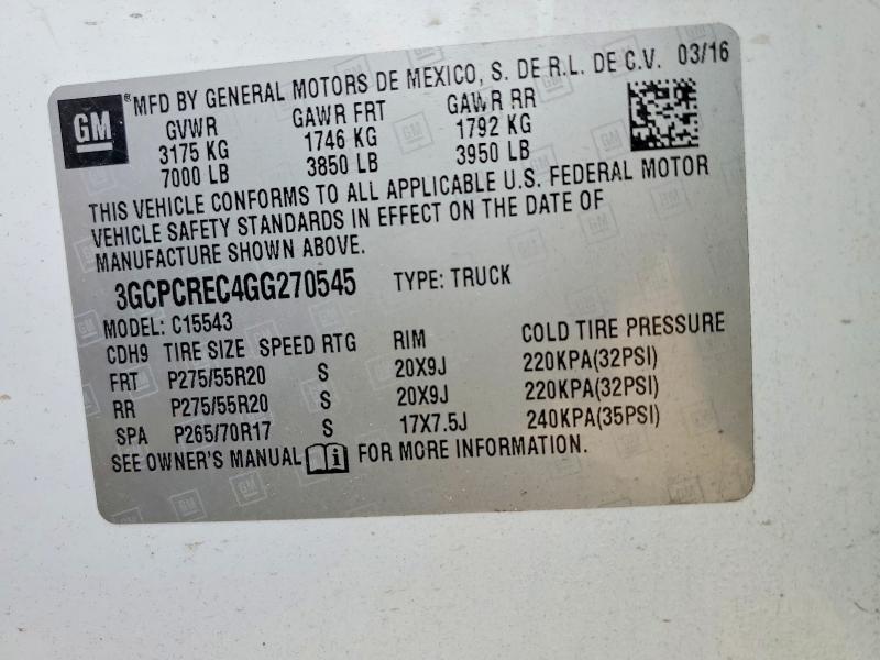 2016 Chevrolet Silverado C1500 lt