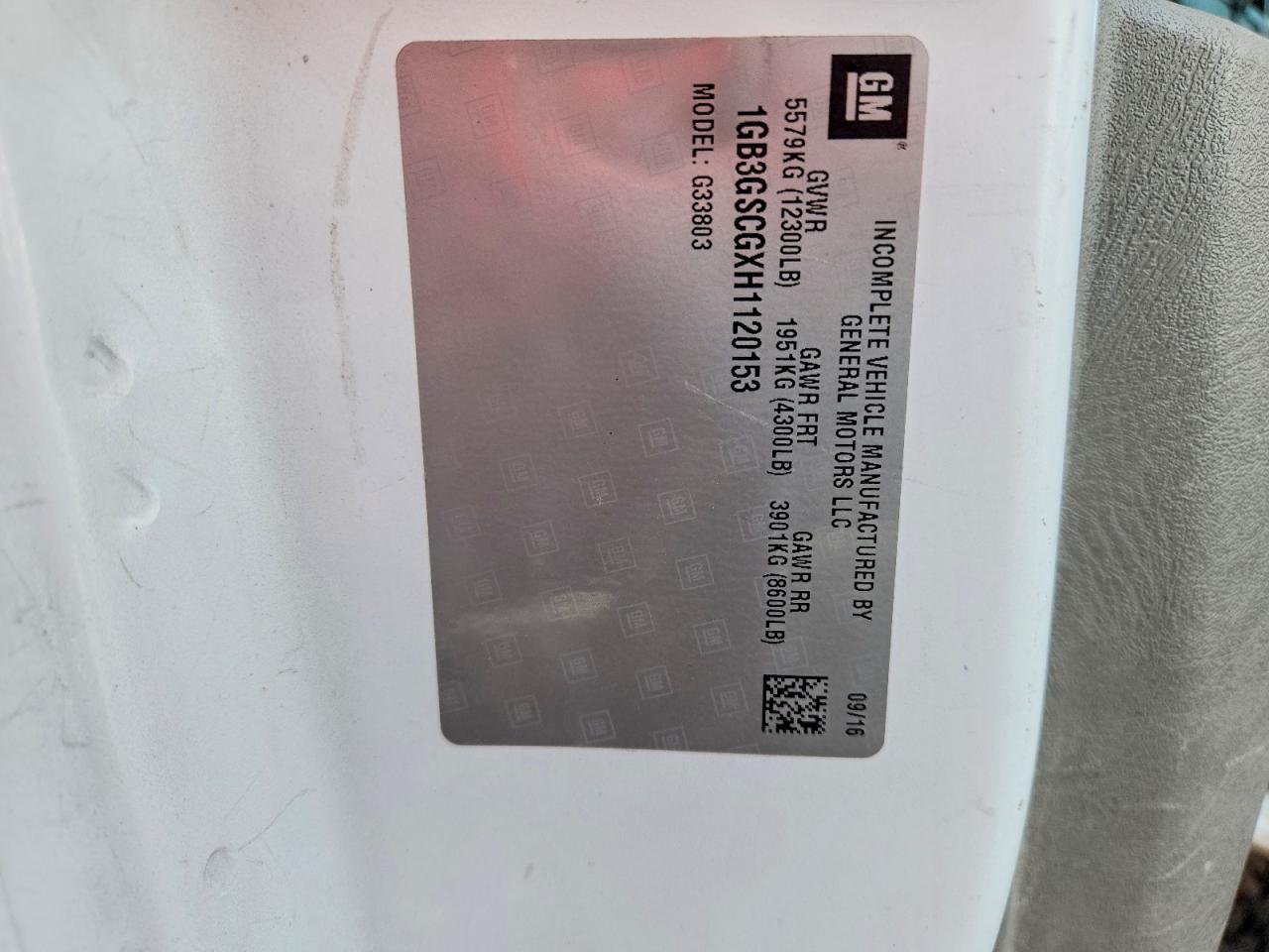 2017 Chev Express G3500