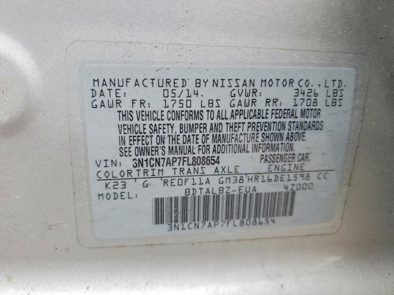 2015 Nissan Versa 1.6 sv
