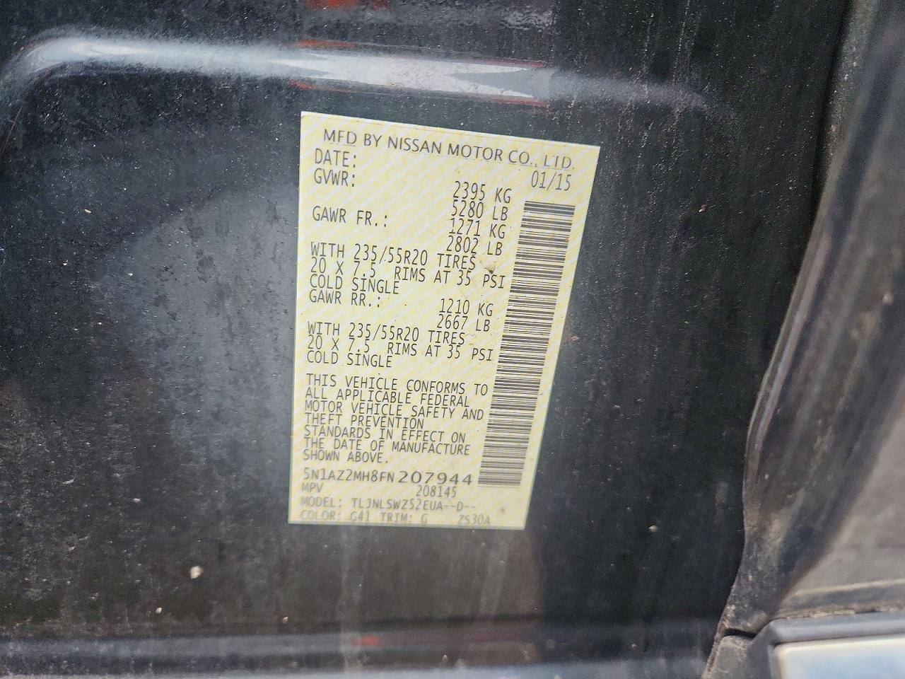 2015 Niss Murano Platinum