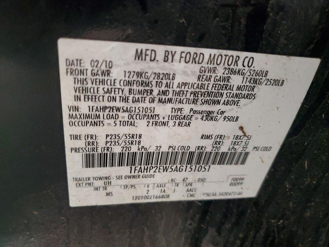 2010 Ford Taurus sel