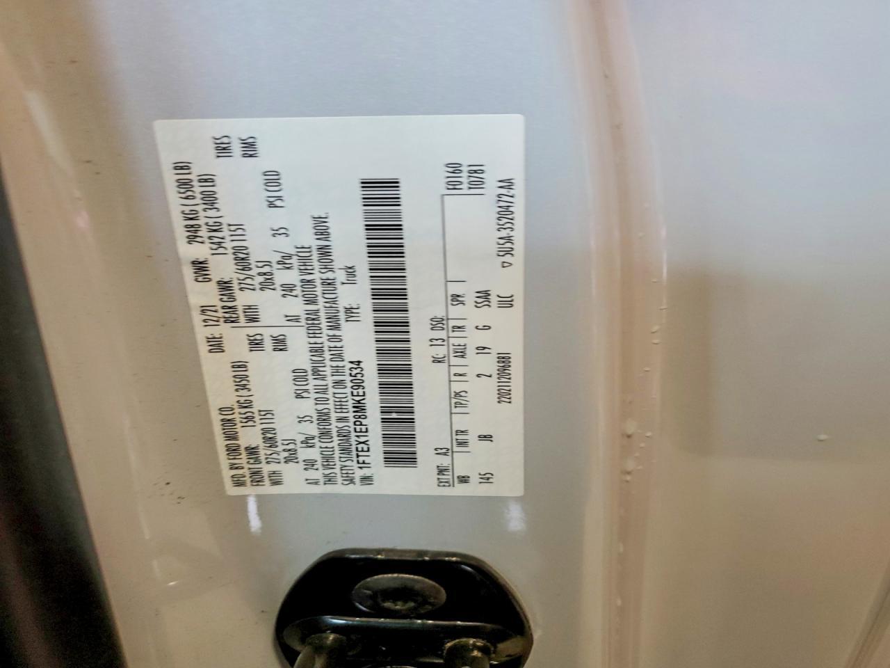 2021 Ford F150 Super Cab