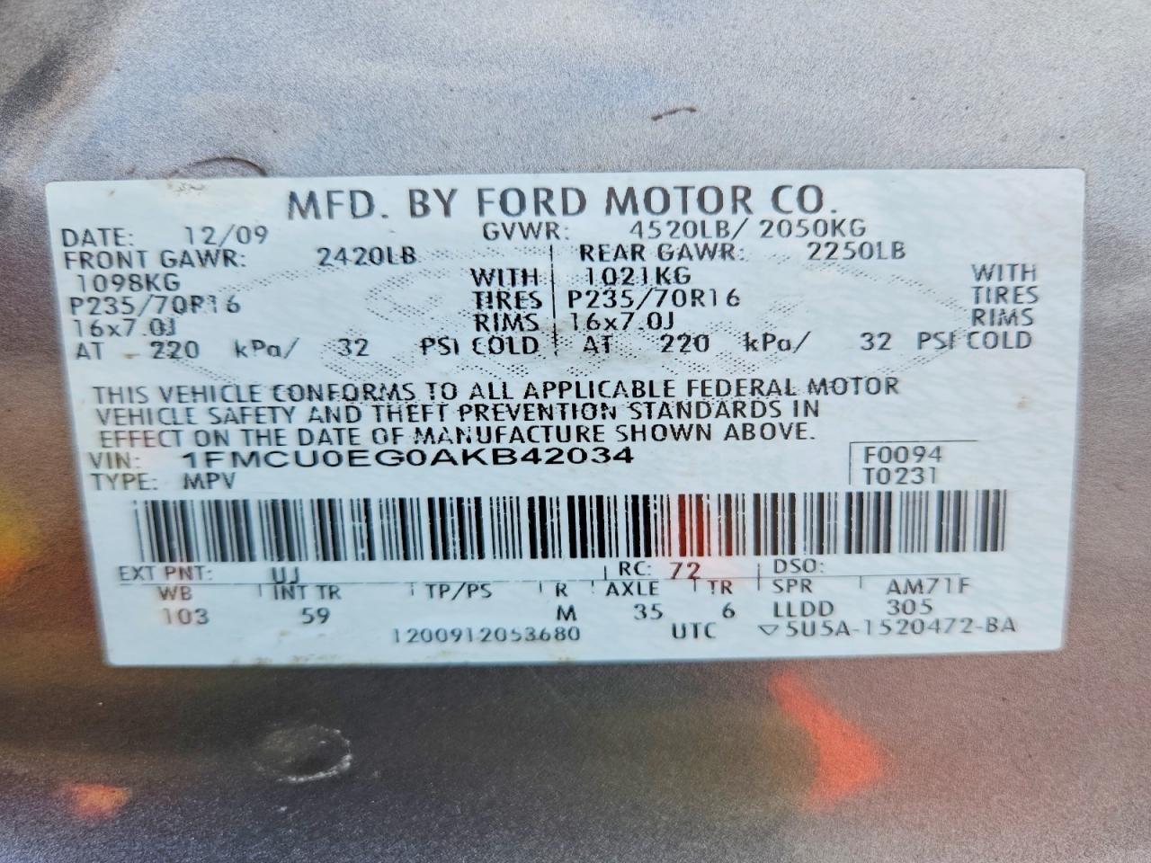 2010 Ford Escape Limited