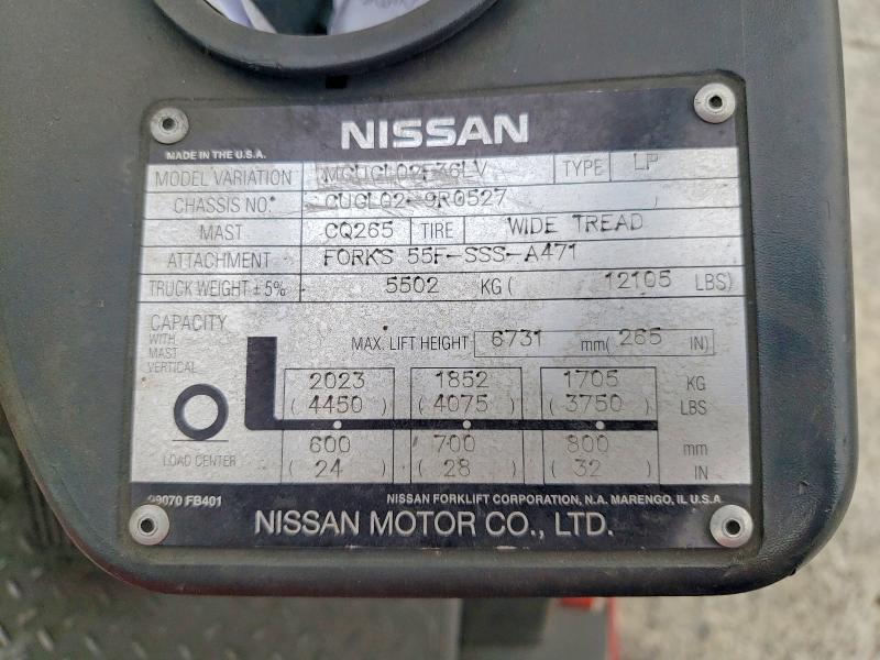 2005 Nissan MCUGL02F36LV Forklift
