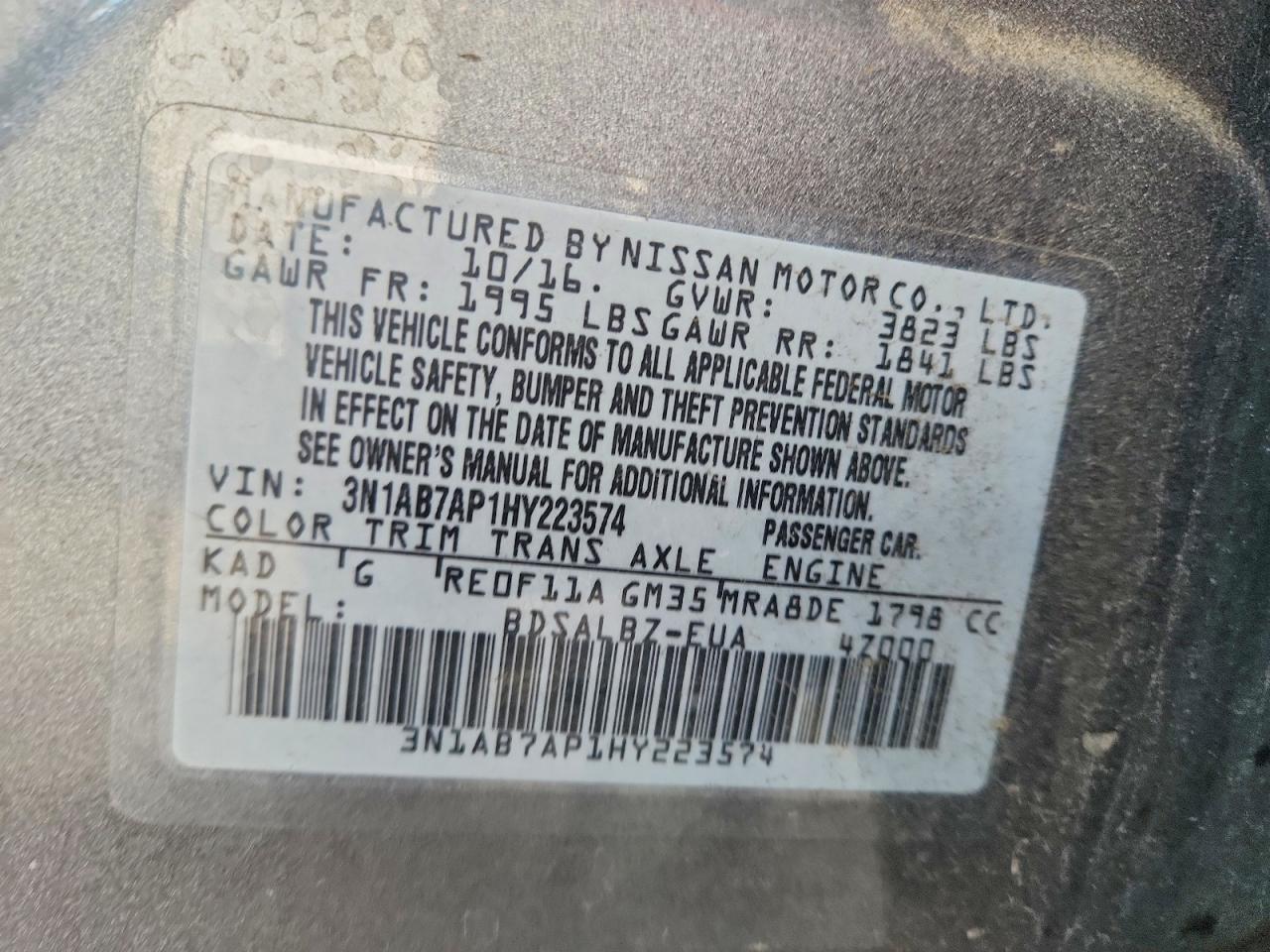 2017 Nissan Sentra s